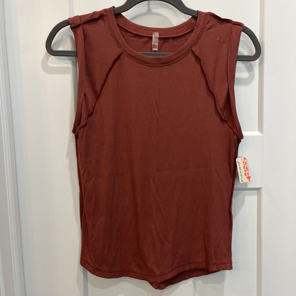 FP Movement Love My Twist Muscle Tank Top Fired Clay Copper Women's Size Medium